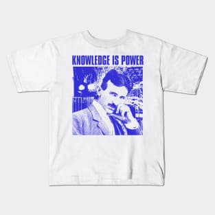 knowledge is power nikola tesla Kids T-Shirt